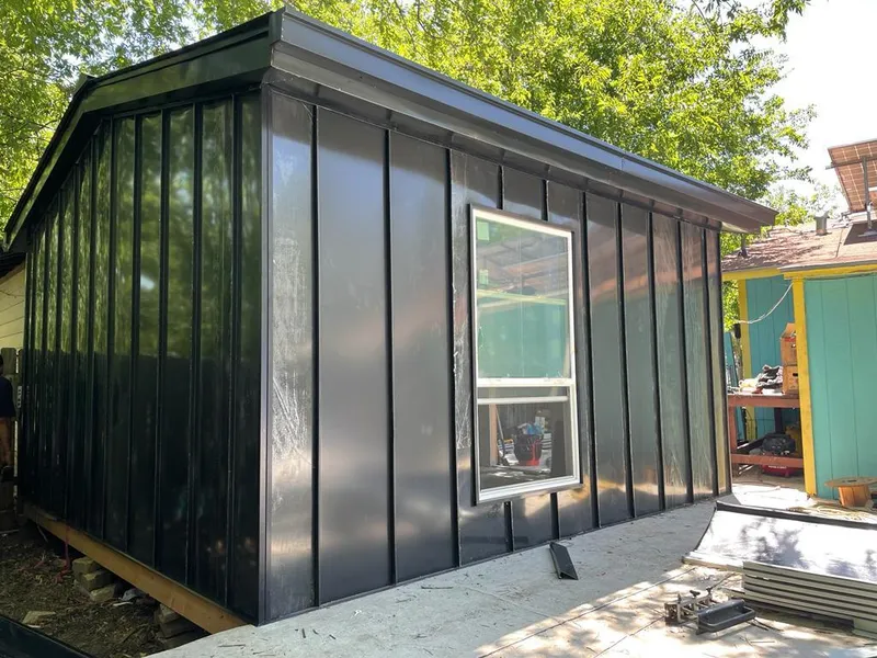 Black standing seam metal wall panels for Metal Roof Installation in Minooka